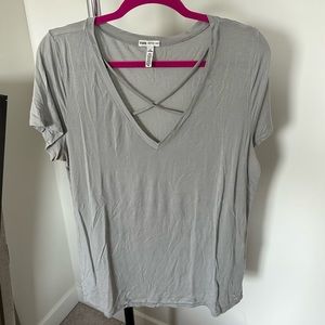 Victoria Secret Pink | Gray Super Soft Criss Cross Large VNeck